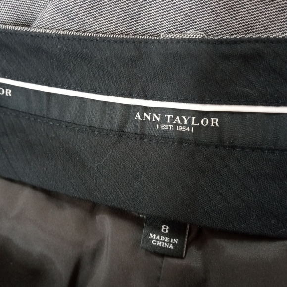 Ann Taylor Wool Tweed Gray Tan Trouser Dress Pants - Picture 6 of 8